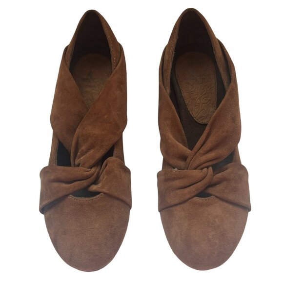 J. Shoes "Abbey" Suede Brown Knot Heels - Size US 6, UK 4, EU 37 - Picture 2 of 11